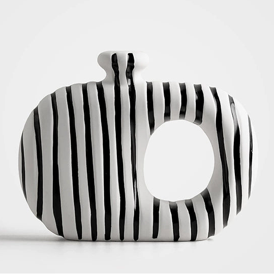 Optical Art Geometric Ceramic Vase