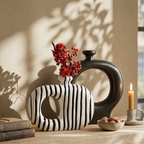 Optical Art Geometric Ceramic Vase